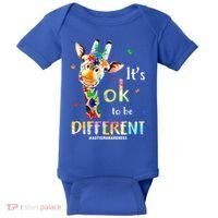 It's Ok To Be Different Autism Awareness Puzzle Giraffe Baby Bodysuit thumb 0