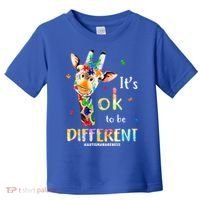 It's Ok To Be Different Autism Awareness Puzzle Giraffe Toddler T-Shirt thumb 0