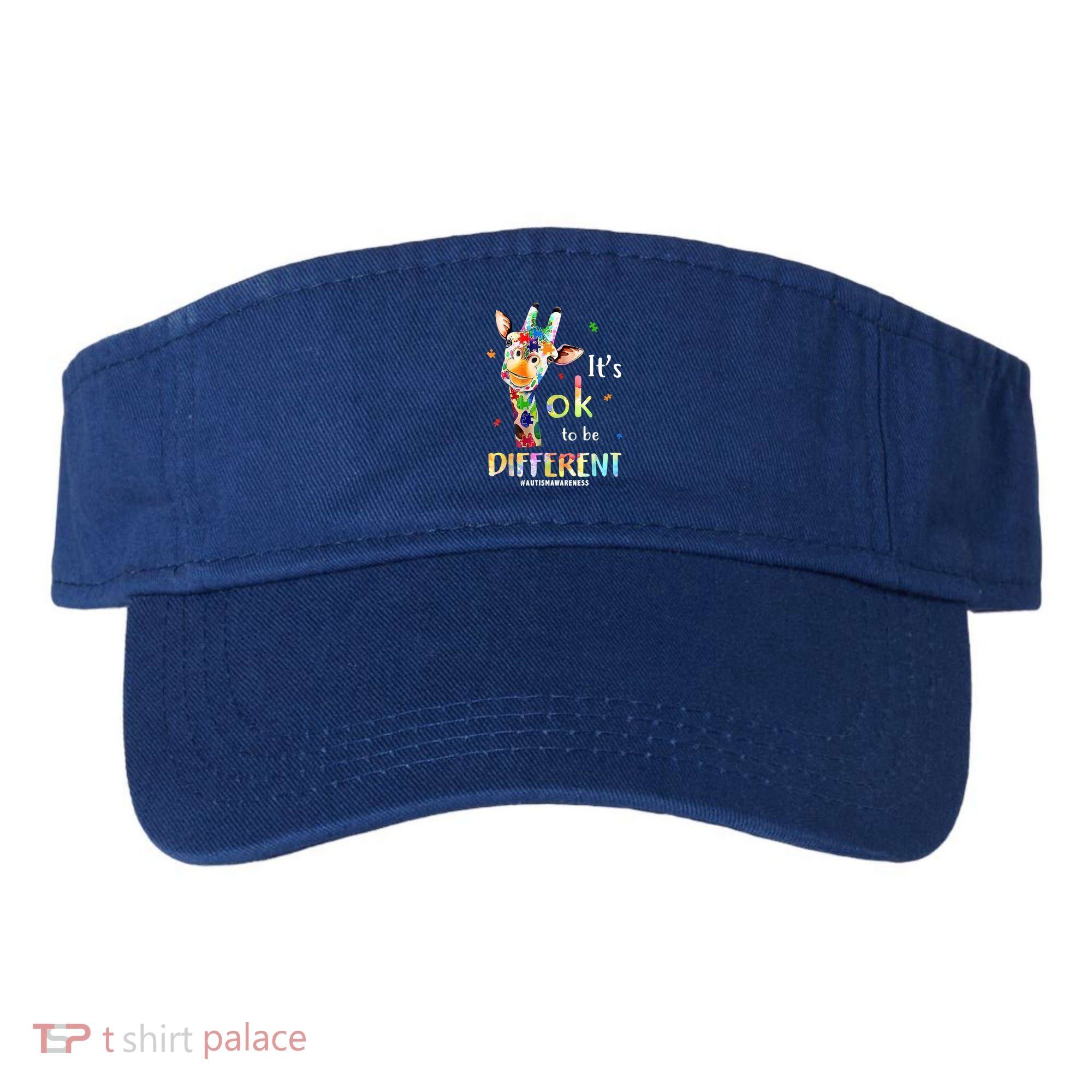 It's Ok To Be Different Autism Awareness Puzzle Giraffe Visor