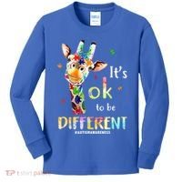 It's Ok To Be Different Autism Awareness Puzzle Giraffe Kids Long Sleeve Shirt thumb 0