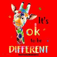 It's Ok To Be Different Autism Awareness Puzzle Giraffe Santa Hat thumb 1