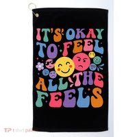 It's Ok To Feel All The Feels Emotions Mental Health Golf Towel thumb 0