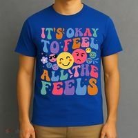 It's Ok To Feel All The Feels Emotions Mental Health T-Shirt thumb 3