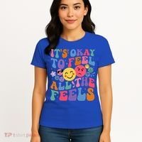 It's Ok To Feel All The Feels Emotions Mental Health Women's T-Shirt thumb 4