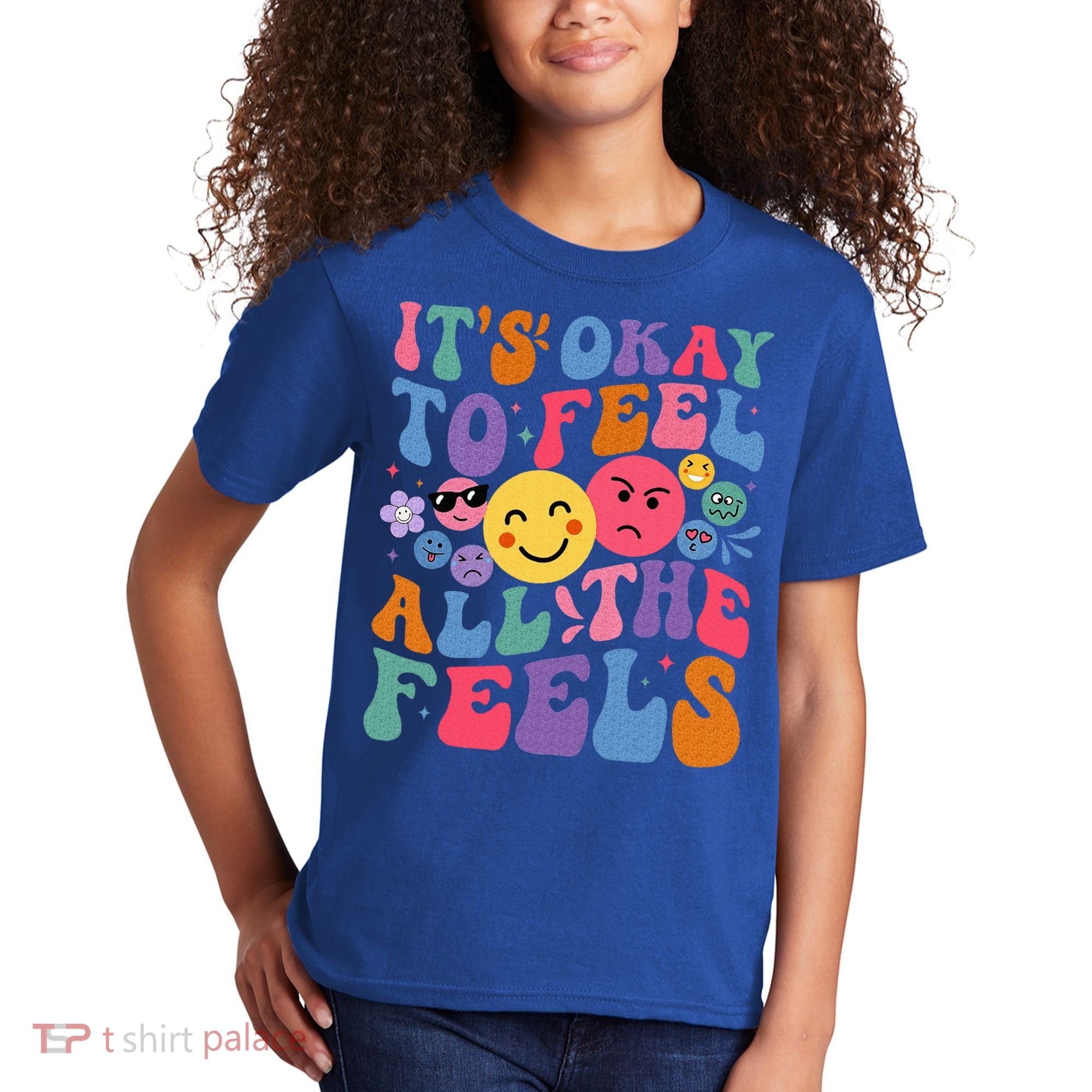 It's Ok To Feel All The Feels Emotions Mental Health Kids T-Shirt