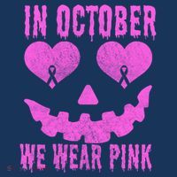 In October We Wear Pink Breast Cancer Pink Jackolantern Halloween Coaster thumb 2