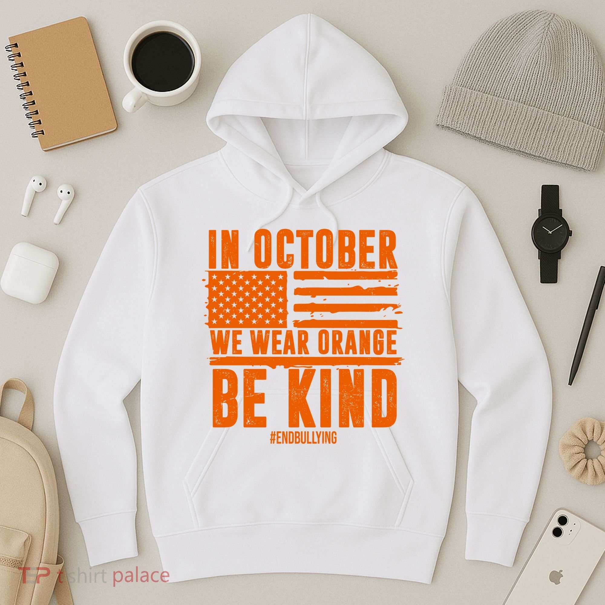 In October We Wear Orange Be Kind End Bullying Hoodie