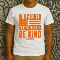In October We Wear Orange Be Kind End Bullying T-Shirt thumb 3