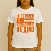 In October We Wear Orange Be Kind End Bullying T-Shirt thumb 4