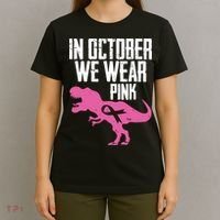 In October We Wear Pink Breast Cancer Awareness T-Shirt thumb 4