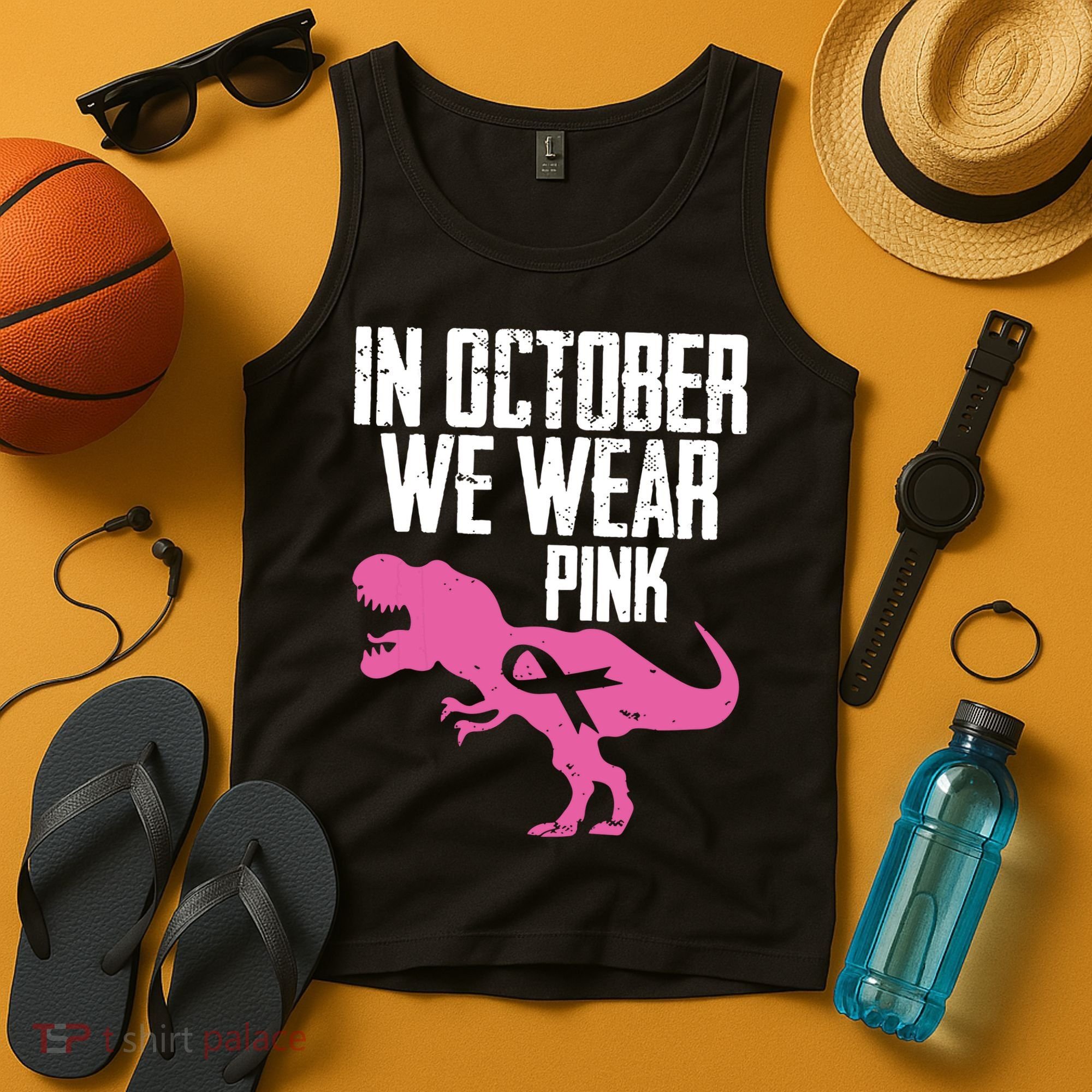 In October We Wear Pink Breast Cancer Awareness Tank Top