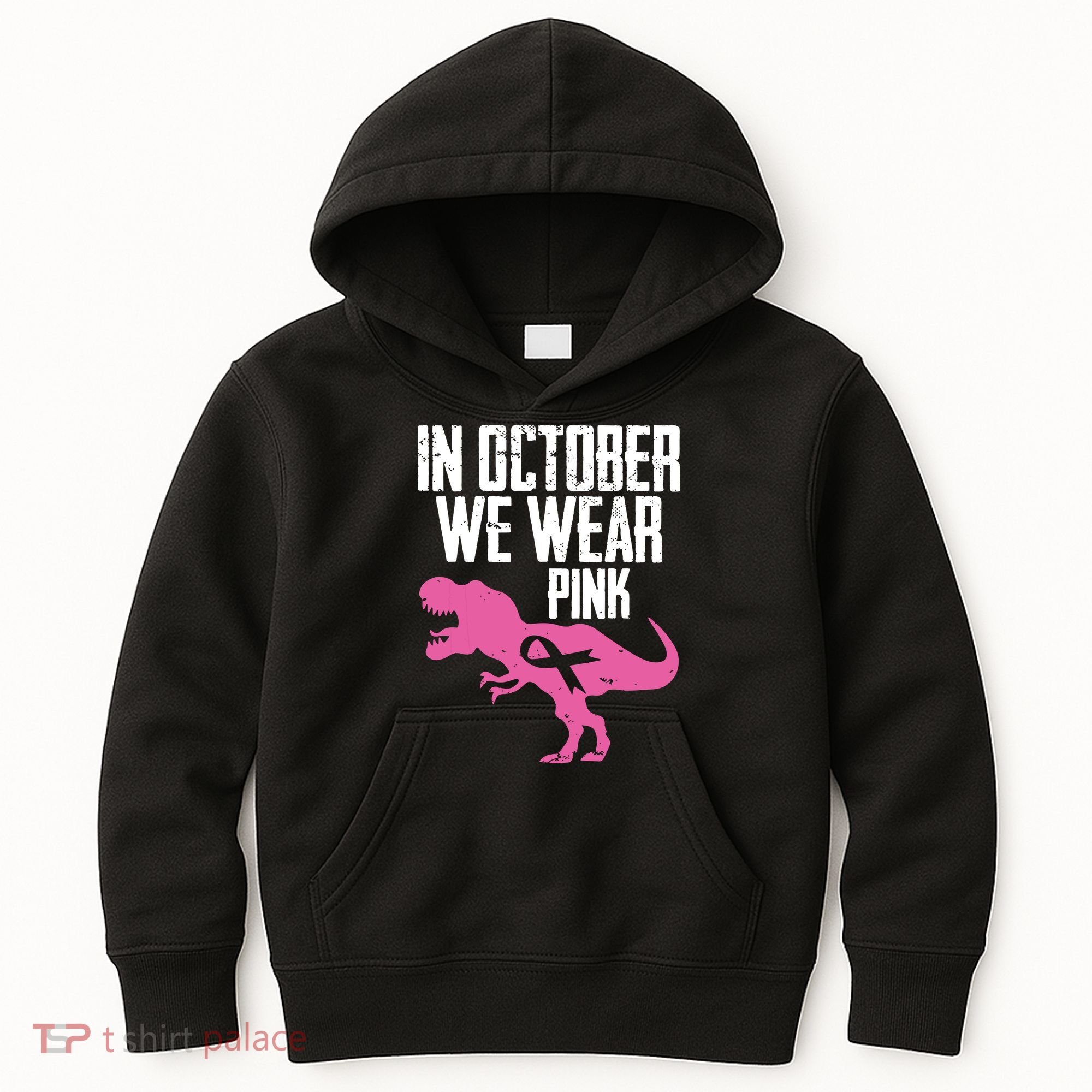 In October We Wear Pink Breast Cancer Awareness Kids Hoodie