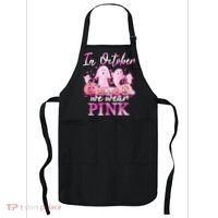 In October We Wear Pink Ghost Pumpkin Breast Cancer Warrior Apron thumb 0