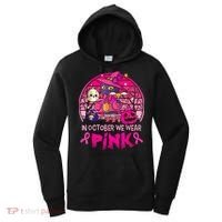 In October We Wear Pink Witch Cat Breast Cancer Awareness Women's Hoodie thumb 0