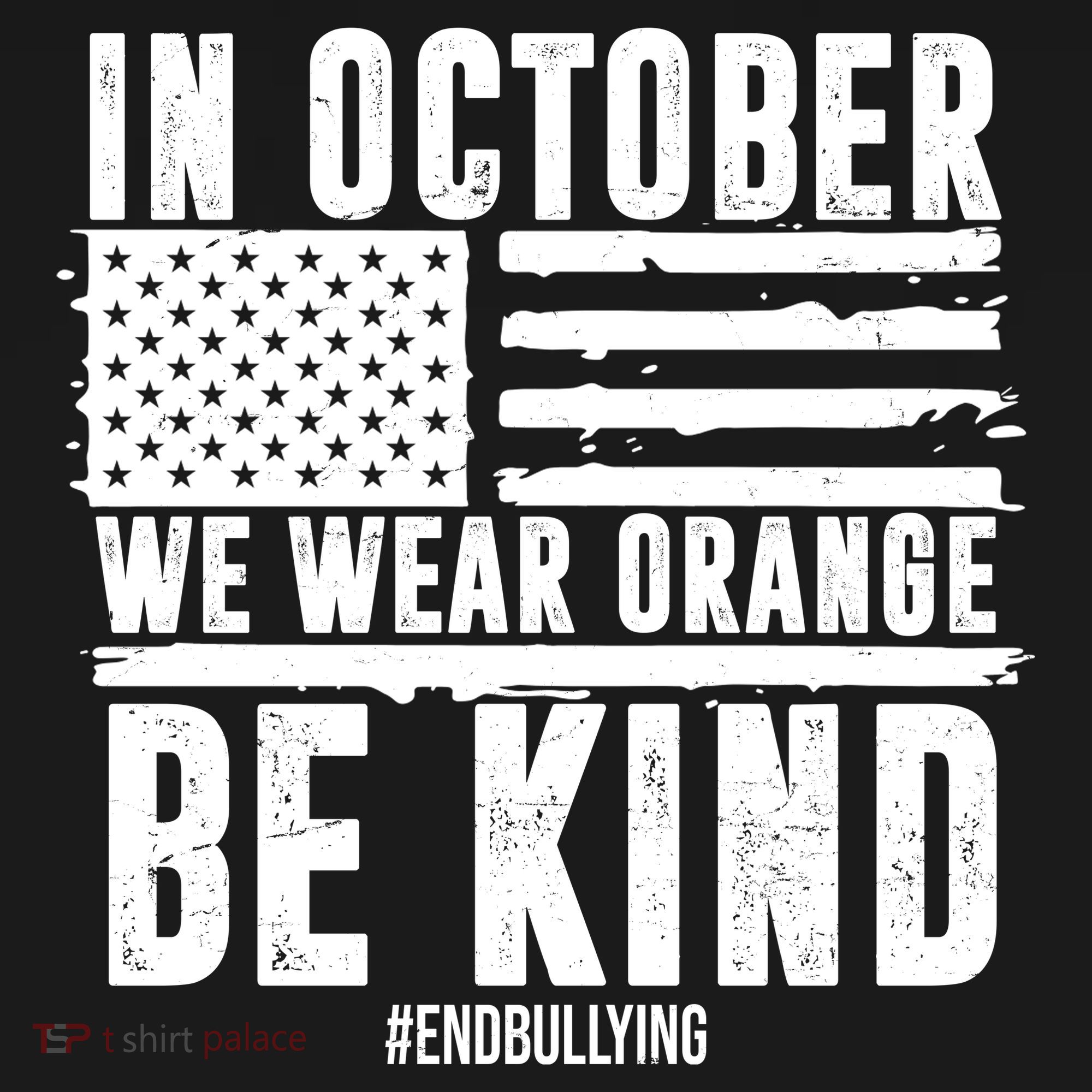 In October We Wear Orange Be Kind End Bullying Usa Flag Unity Day Apron