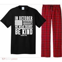 In October We Wear Orange Be Kind End Bullying Usa Flag Unity Day Pajama Set thumb 0