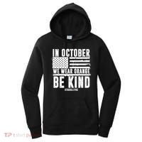 In October We Wear Orange Be Kind End Bullying Usa Flag Unity Day Women's Hoodie thumb 0