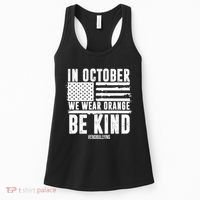 In October We Wear Orange Be Kind End Bullying Usa Flag Unity Day Women's Tank Top thumb 0