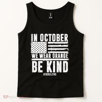 In October We Wear Orange Be Kind End Bullying Usa Flag Unity Day Tank Top thumb 2