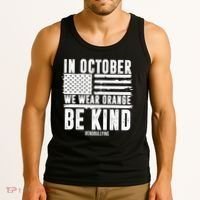 In October We Wear Orange Be Kind End Bullying Usa Flag Unity Day Tank Top thumb 3