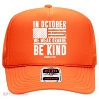 In October We Wear Orange Be Kind End Bullying Usa Flag Unity Day Hat thumb 0