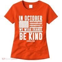 In October We Wear Orange Be Kind End Bullying Usa Flag Unity Day Women's T-Shirt thumb 0