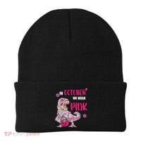 In October We Wear Pink Breast Cancer Trex Dino Beanie thumb 0