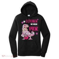 In October We Wear Pink Breast Cancer Trex Dino Women's Hoodie thumb 0