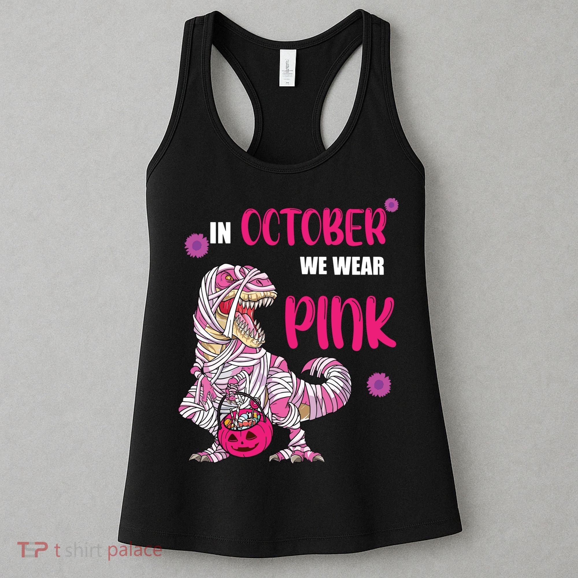 In October We Wear Pink Breast Cancer Trex Dino Women's Tank Top