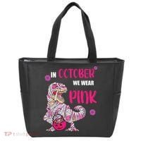 In October We Wear Pink Breast Cancer Trex Dino Tote Bag thumb 0