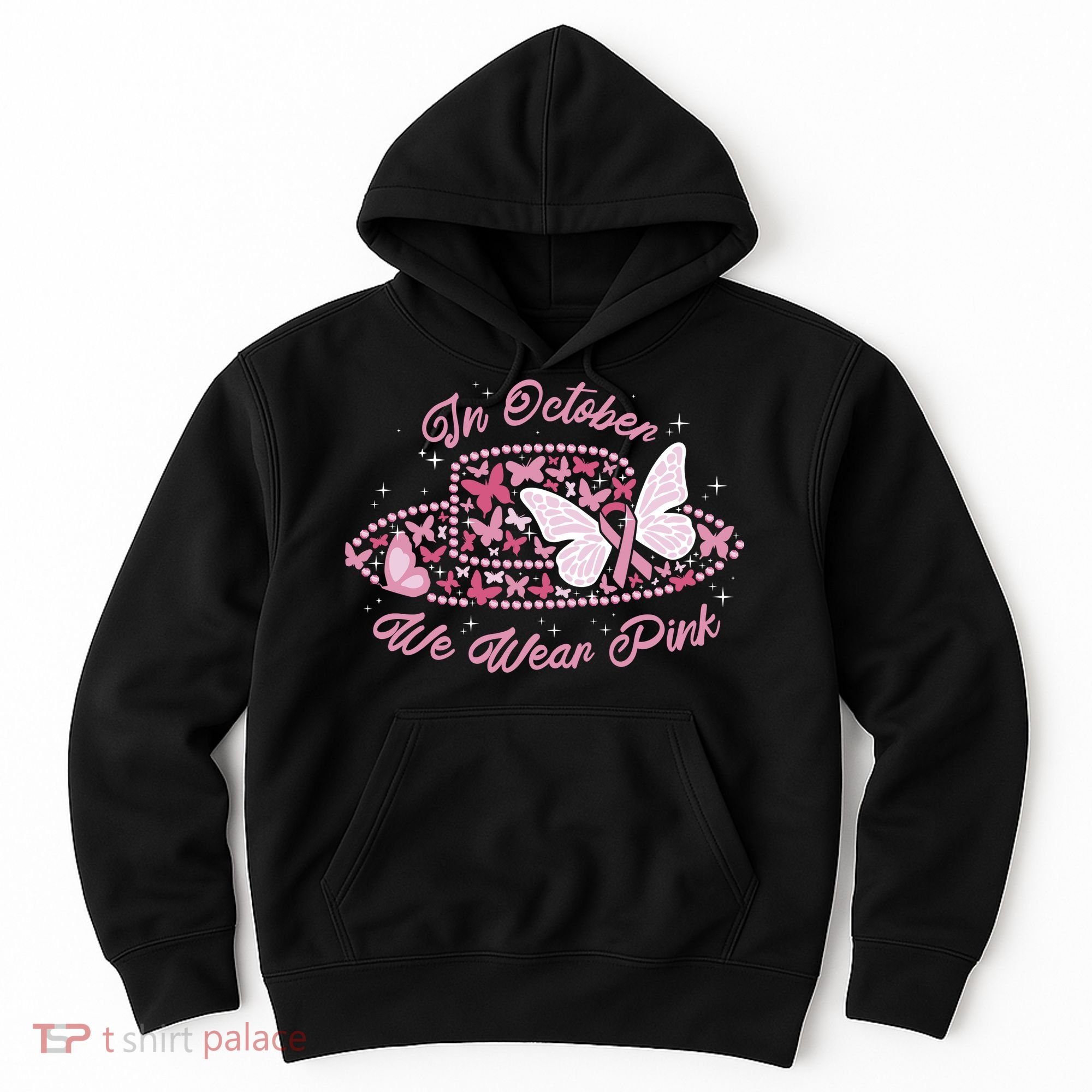 In October We Wear Pink Butterfly Ribbon Hoodie