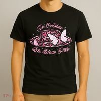 In October We Wear Pink Butterfly Ribbon T-Shirt thumb 3