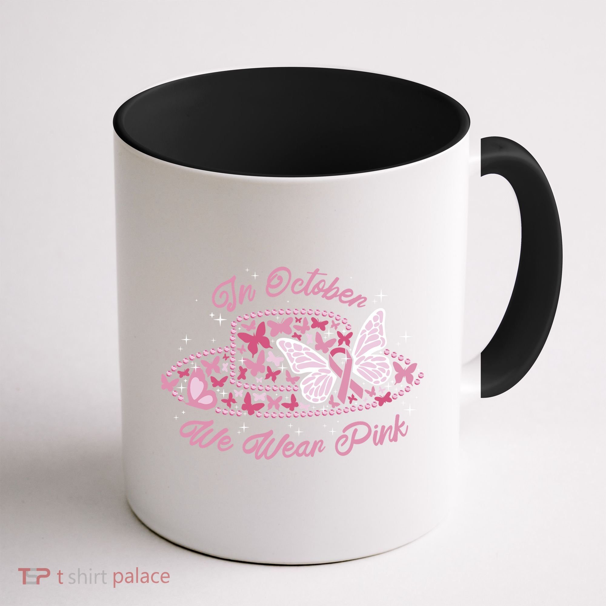 In October We Wear Pink Butterfly Ribbon Coffee Mug