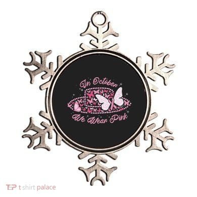 In October We Wear Pink Butterfly Ribbon Ornament