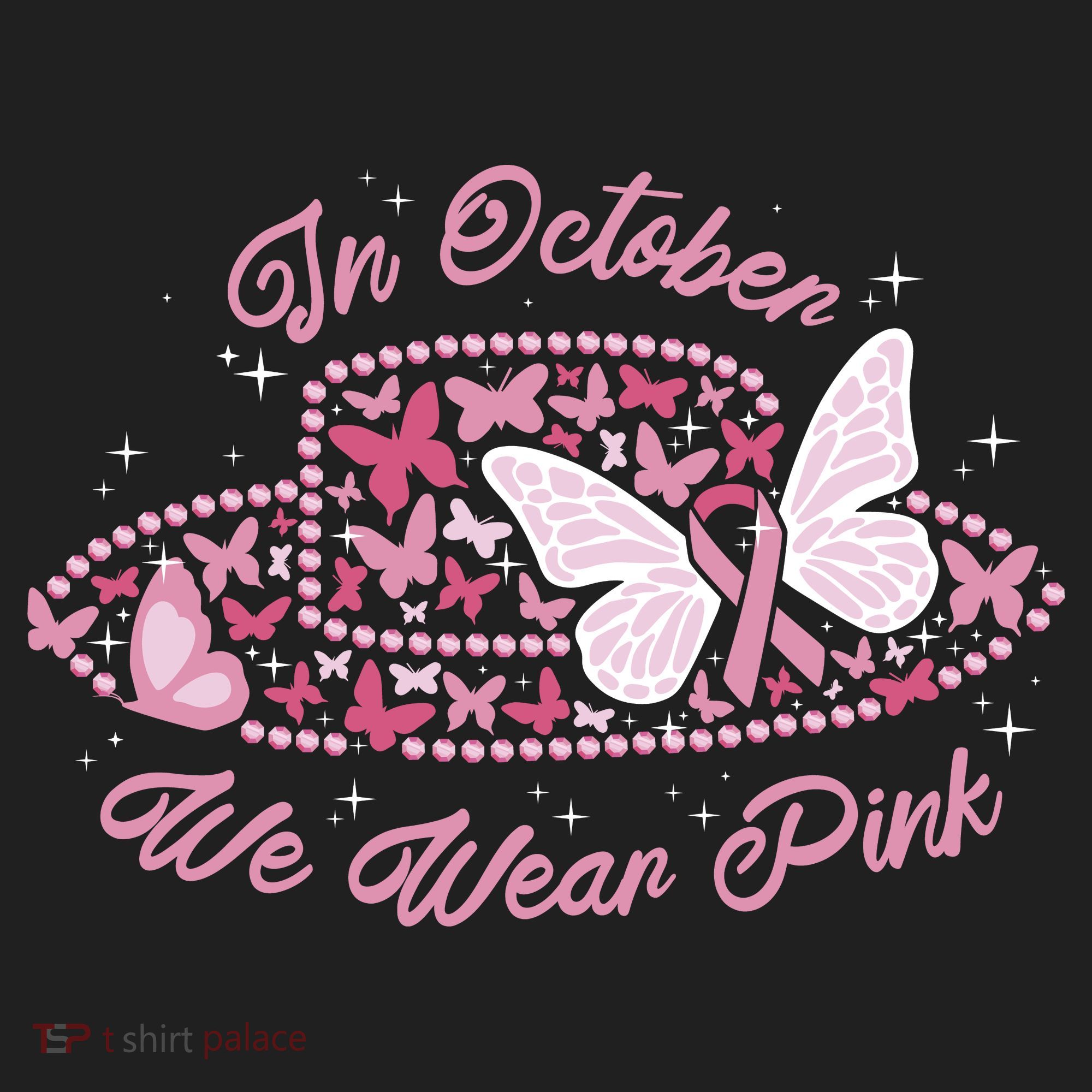 In October We Wear Pink Butterfly Ribbon Hat