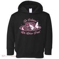In October We Wear Pink Butterfly Ribbon Toddler Hoodie thumb 0