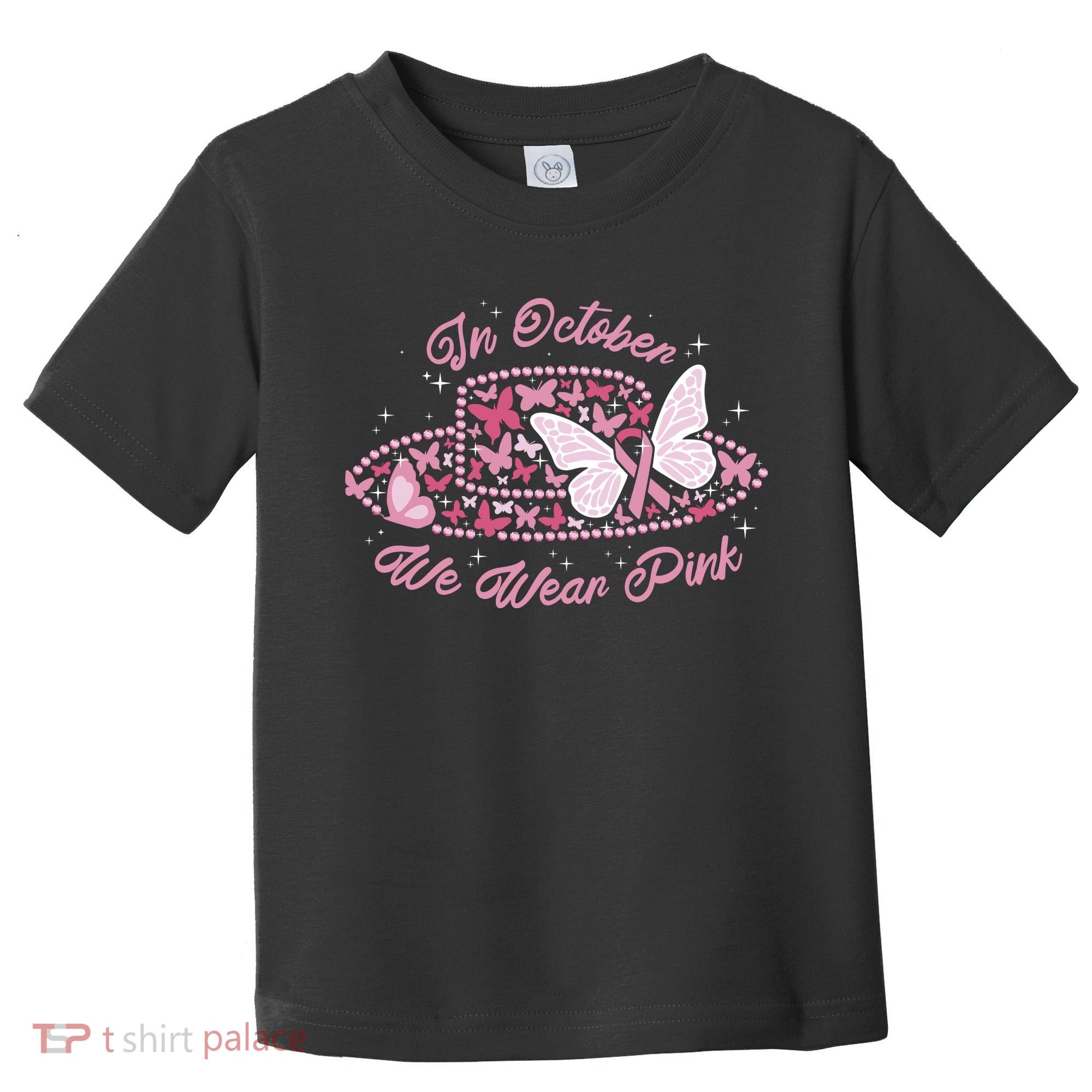 In October We Wear Pink Butterfly Ribbon Toddler T-Shirt