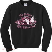 In October We Wear Pink Butterfly Ribbon Kids Sweatshirt thumb 0