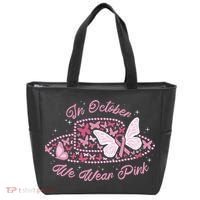 In October We Wear Pink Butterfly Ribbon Tote Bag thumb 0