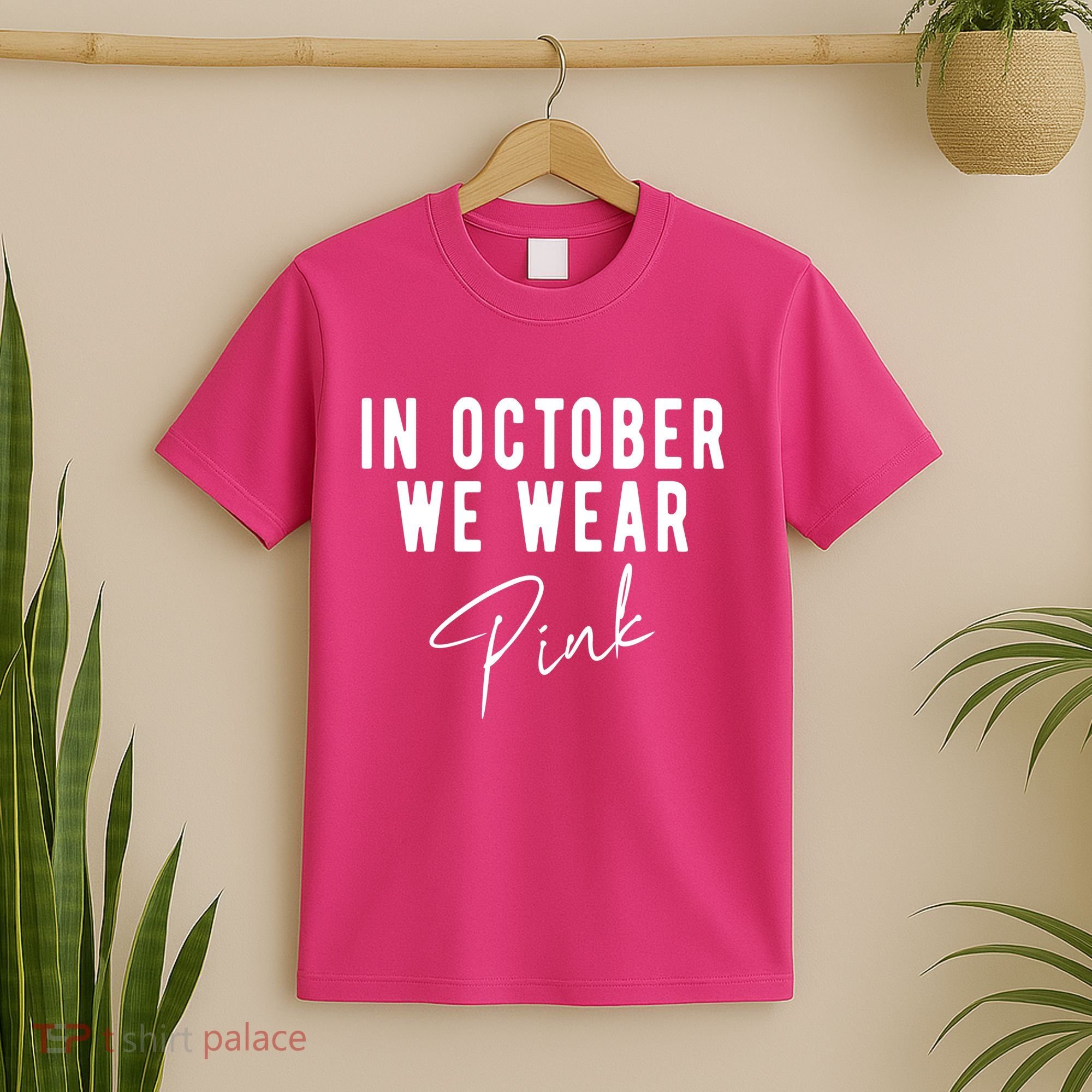In October We Wear Pink Breast Cancer Awareness T-Shirt