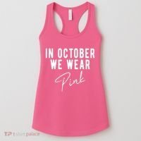 In October We Wear Pink Breast Cancer Awareness Women's Tank Top thumb 0