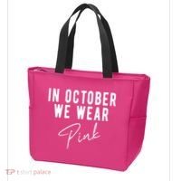 In October We Wear Pink Breast Cancer Awareness Tote Bag thumb 3