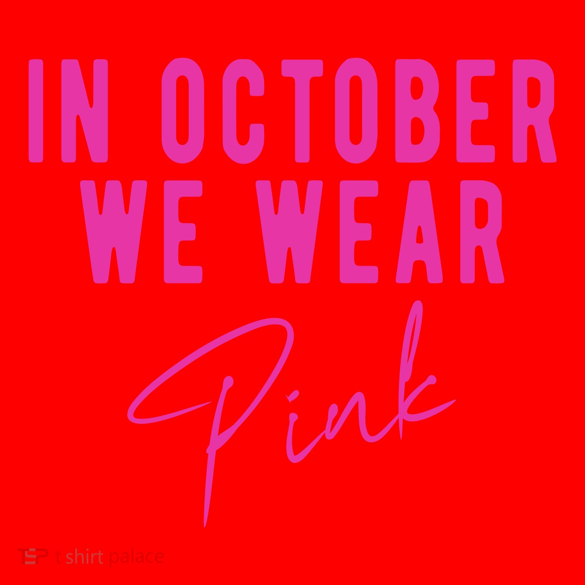 In October We Wear Pink Breast Cancer Awareness Santa Hat