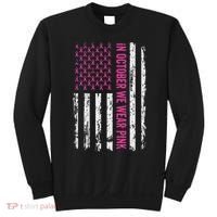 In October We Wear Ribbon Flag Breast Cancer Sweatshirt thumb 0
