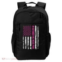 In October We Wear Ribbon Flag Breast Cancer Backpack thumb 0