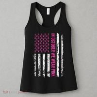 In October We Wear Ribbon Flag Breast Cancer Women's Tank Top thumb 3