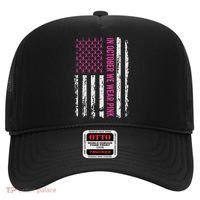 In October We Wear Ribbon Flag Breast Cancer Hat thumb 0