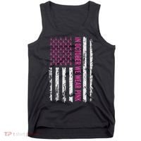 In October We Wear Ribbon Flag Breast Cancer Tank Top thumb 0