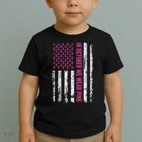 In October We Wear Ribbon Flag Breast Cancer Toddler T-Shirt thumb 2