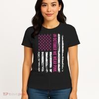 In October We Wear Ribbon Flag Breast Cancer Women's T-Shirt thumb 4